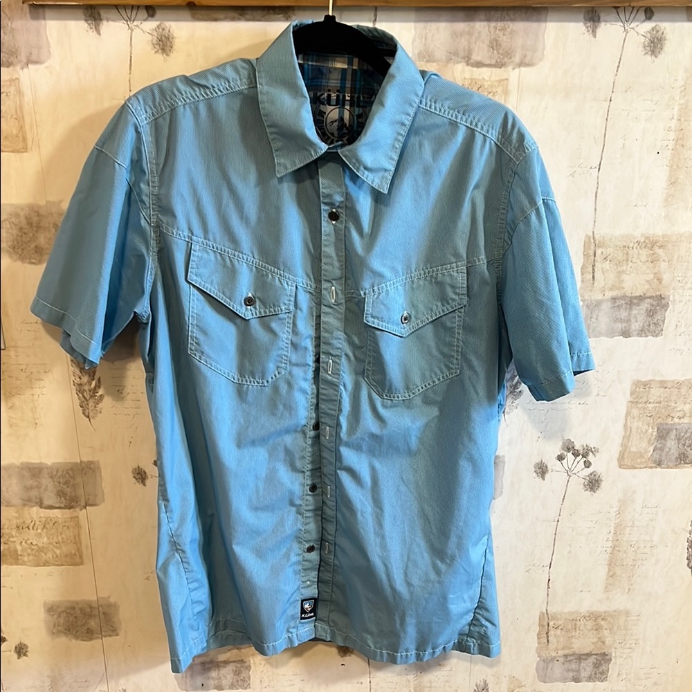 Blue Short Sleeve Men's Shirt